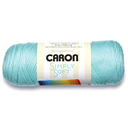 Spinrite Yarns (CA) Caron Simply Soft Solids Yarn, 6oz, Gauge 4 Medium, 100% acrylic - Robins Egg - Machine Wash & Dry