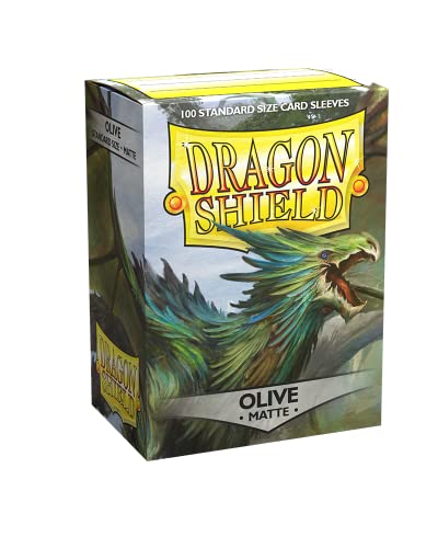 ACD Dragon Shield Sleeves - Matte Olive 100 CT - MGT Card Sleeves - Compatible with Magic The Gathering Card Sleeves Pok√Å√º√°mon and Other Card Games