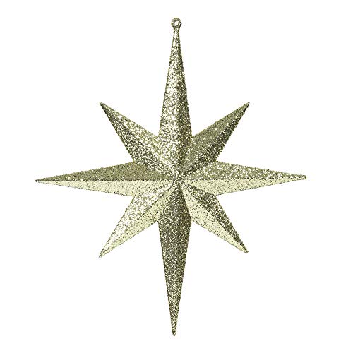 Vickerman M167408 Plastic Iridescent Glitter Bethlehem Star in 2/Bag, 12", Gold