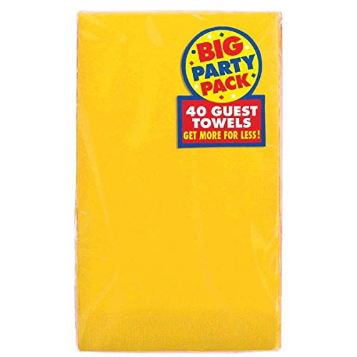 Amscan Beautiful Big Party Pack Sunshine Guest Paper Towel Party Supply, 4-1/2 x 7-3/4", Yellow