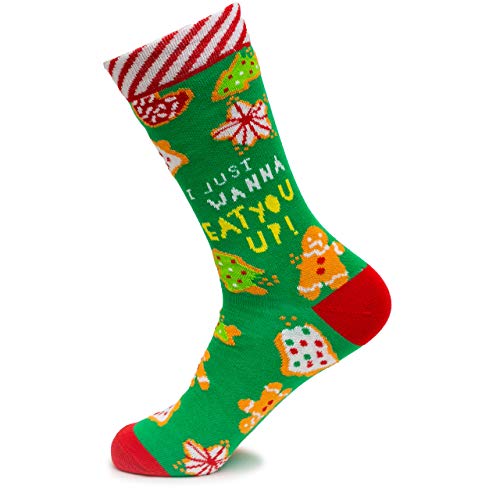 Great Finds I Just Wanna Eat You Up, Fancy Colorful Cotton Comfy Novelty Funny Dress Socks Unisex, HOLIDAY Patterned Cool Design Gift, Women&