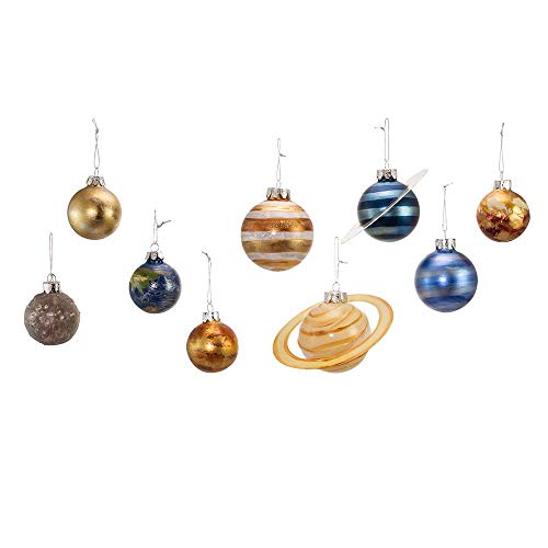 Kurt S. Adler Kurt Adler 50-70MM Noble Gems Planet Solar System 9-Piece Ornament Set, Multi