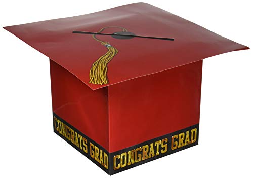 Beistle Red Grad Cap Card Box-1 Pc