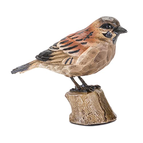 Melrose 85740 Bird on Stump Figurine, 3.75-inch Height