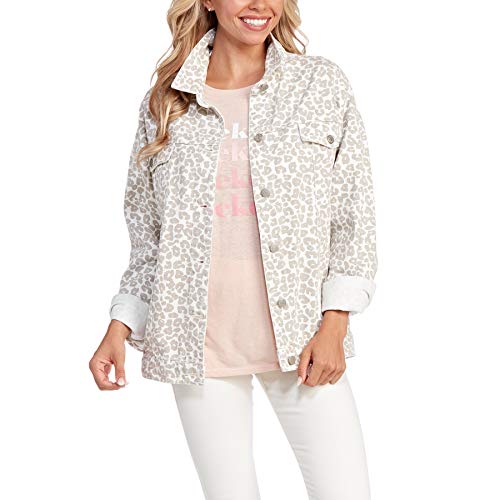 Mud Pie Women's Shaw Boyfriend Jacket, White, Medium