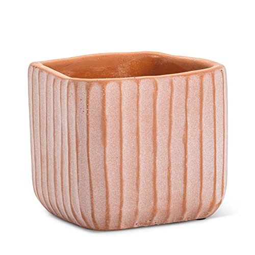 Abbott Collection  27-Ripple-MD-ORG Medium Ridge Planter, Orange