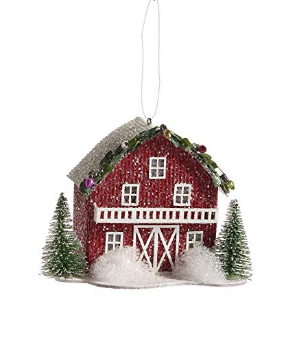 Giftcraft 666168 LED Barn Ornament, 4.75-inch Length