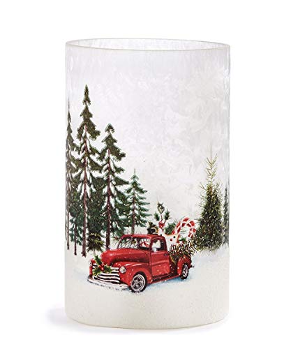 Giftcraft 664823 Hurricane with Decal Candle Holder, 7-inch Height, Glass