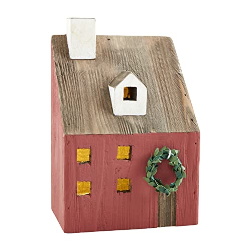 Mud Pie Christmas House, 8" x 5", Red