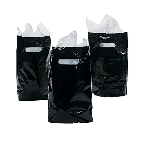 Fun Express - Black Plastic Bags (50pc) - Party Supplies - Bags - Plastic Bags - 50 Pieces