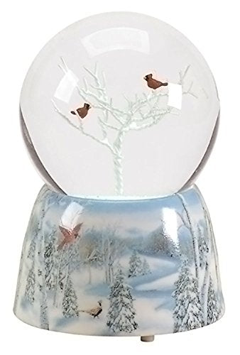 Roman Winter Cardinals 75MM Musical Snow Globe Glitterdome