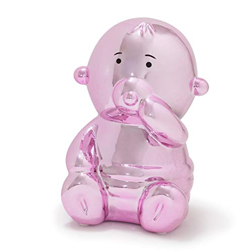 Made By Humans Balloon Baby Money Bank - Unique Ceramic Piggy Bank Gift - Perfect Newborn Baby, Girls, Boys Pink