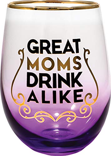 Spoontiques Stemless Wine Glass -Great Moms Drink Alike