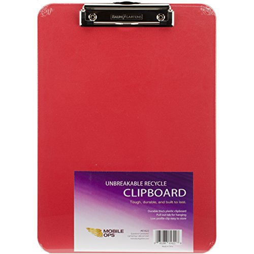 Baumgartens Mobile Ops Unbreakable Recycled Clipboard RED (61622)