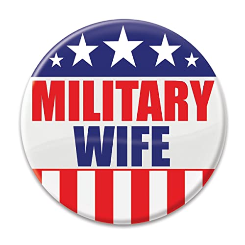 Beistle BT020 Patriotic"Military Wife" Cardstock Button, Multicolor