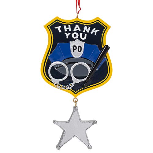 Kurt Adler A2026 Thank You Police Hanging Ornament, 5-inch Height, Resin