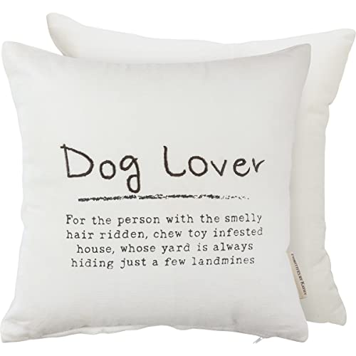 Primitives By Kathy 113194 Dog Lover Throw Pillow, 12-inch Square