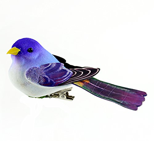 Midwest Design Touch of Nature 3.5" Purple & Blue Paper-Winged Bird, 1pc