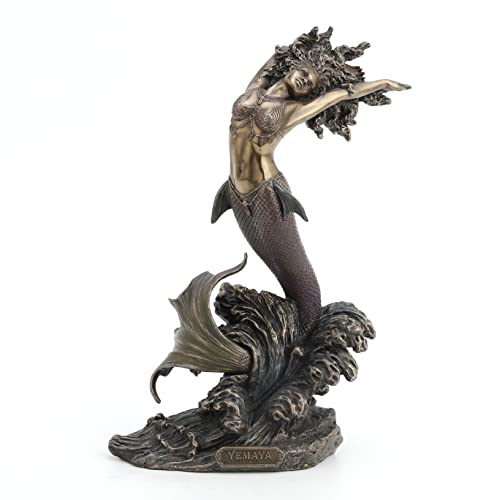 Unicorn Studio Yemaya - Mother of All and Goddess of The Ocean Figurine, Bronze Color