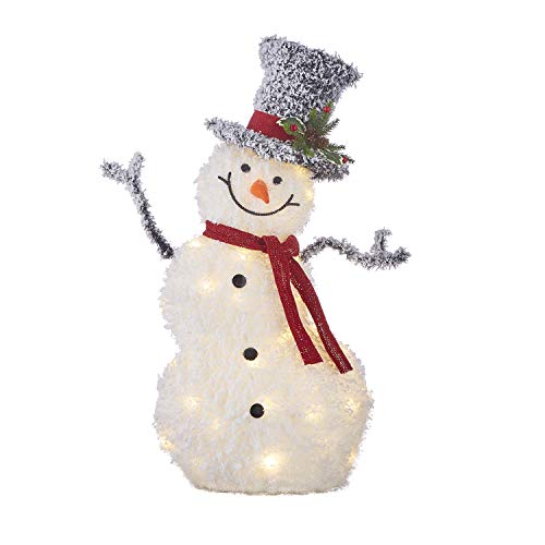 RAZ Imports Mister Snowman 32" Flocked Tinsel Lighted Snowman