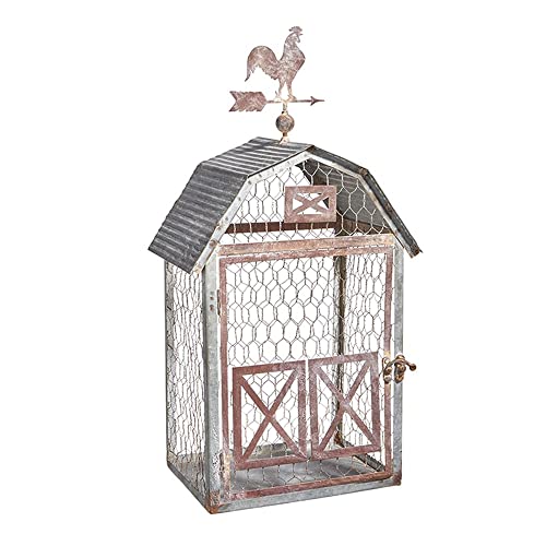 RAZ Imports Wire Barn with Rooster, 18.5 inches