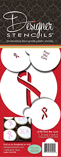Designer Stencils Find the Cure Cake Stencils, Beige/semi-transparent
