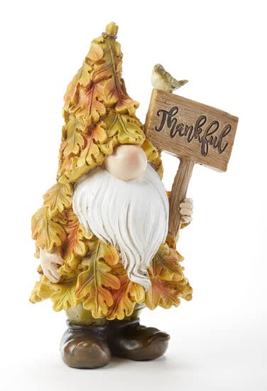 Delton Maple Gnome with Sign, 7.4-inch Height, Resin