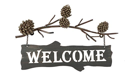 DEI Country Pinecone Welcome Sign, 17-Inch (25617)