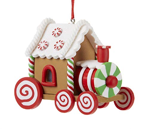 Delton 5758-5 Gingerbread Train Ornament, 3.2-inch Height, Clay