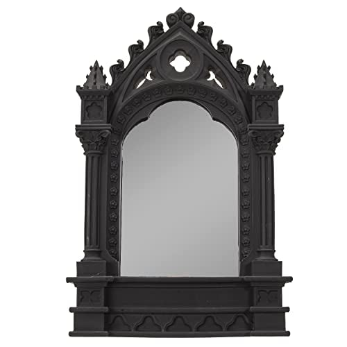 Pacific Trading Giftware Gothic Cathedric Mirror, 10.83-inch Height, Resin, Black, Home D‚àö¬©cor, Tabletop D‚àö¬©cor, Halloween