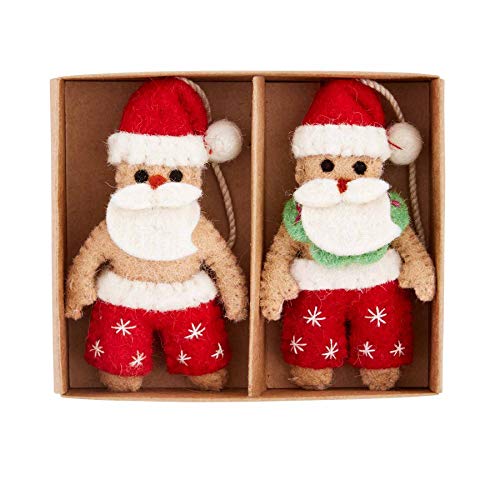 Mud Pie Sea Christmas Ornament Set of 2,Santa