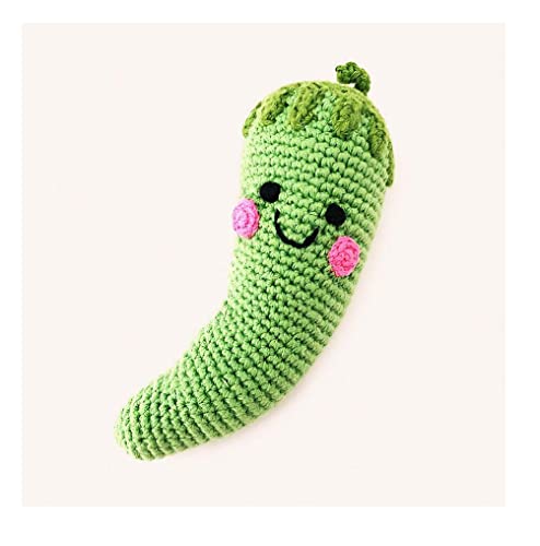 Pebble 200-159 Fair Trade Friendly Chili Rattle, 5-inch Length, Green