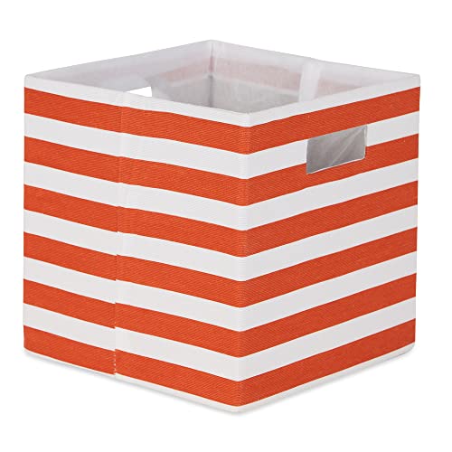 DII Design Polyester Cube Storage Collection Collapsible Hard Sided Bin, 13x13x13, Spice