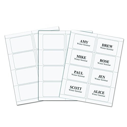 C-Line Pressure Sensitive Inkjet/Laser Printer Name Badges, Plain White 3.38 x 2.33 Inches, 200 Labels per Box (92377)