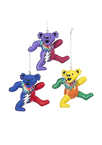 Kurt Adler 3"GRATEFUL DEAD BEAR ORNAMENT 3/ASSTD