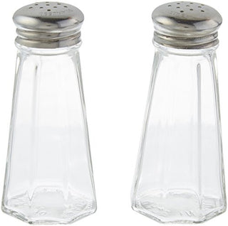 Tablecraft 3 Ounce Stainless Steel Paneled Salt & Pepper Shaker