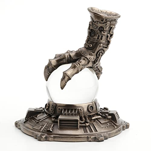 Unicorn Studio Veronese Design 6 1/2" Steampunk Dragon Claw Crystal Resin Sculpture Bronze Finish