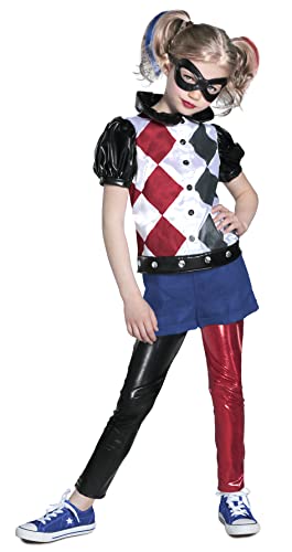 Princess Paradise Halloween DC Super Hero Girls Premium Harley Quinn Costume, Red/Black/White, Medium