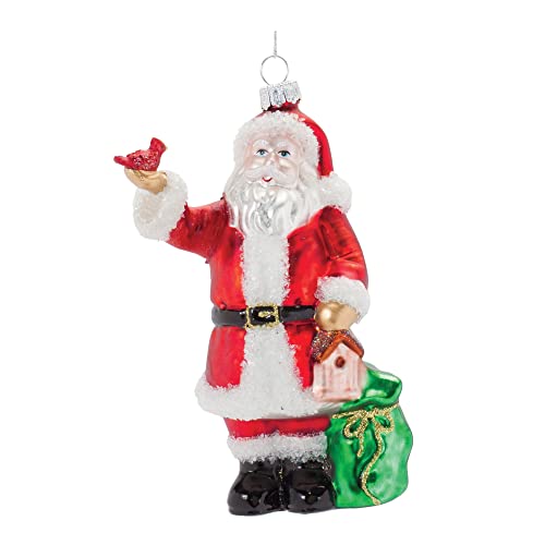 Melrose 86439 Santa Ornament, 6.25-inch Height, Glass