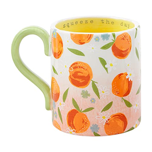 Mud Pie Colorful Fruit Mug, Oranges, 3" X 3.25" dia