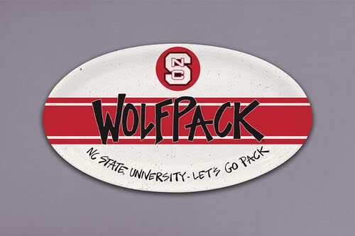 Magnolia Lane NC State University Wolfpack Football Heavyweight Melamine Oval Platter, 12.25-inch Length, Kitchen Accessories