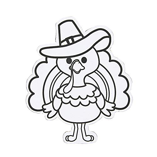 Fun Express Color Your Own Thanksgiving Turkey Magnets - Crafts for Kids and Fun Home Activities