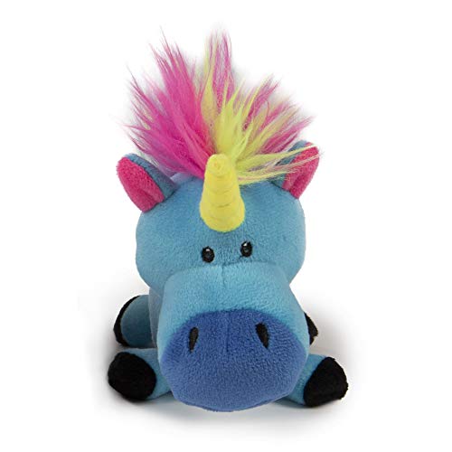 Worldwise goDog 786186 Unicorns Durable Plush Dog Toy44; Blue - Small