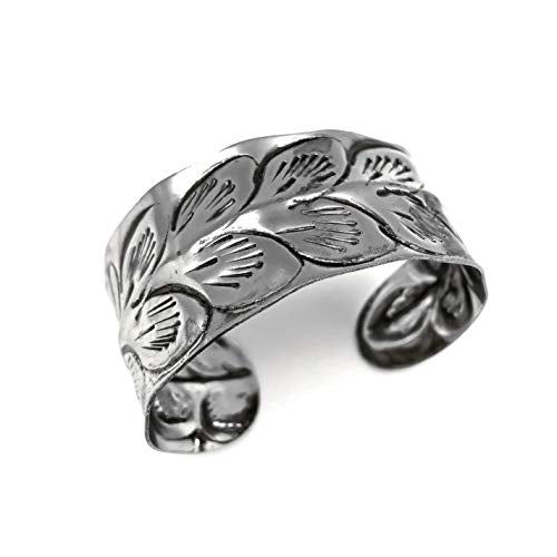 ANJU JEWELRY Kashi Collection Bracelet - Embossed Silver Plated Brass