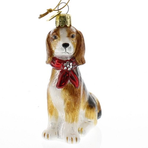 Kurt Adler 3.5" Noble Gems Glass Beagle Ornament