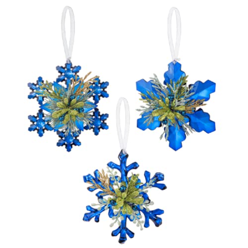 Ganz Mistletoe Snowflakes, 20.50-inch Diameter, Acrylic, Set of 3
