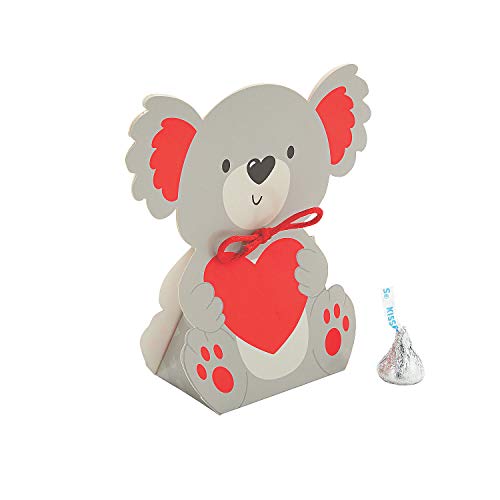 Fun Express Valentine's Day Koala Treat Boxes - Party Supplies - 12 Pieces
