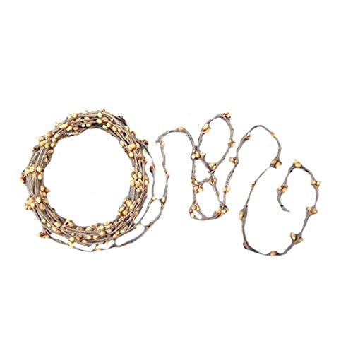 CWI Gifts Pip Berry String Garland, 18-Feet, Old Gold