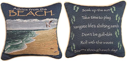 Manual TPADTB Your True Nature Advice from The Beach by Sally Eckman Roberts Throw Pillow, 12-inch Square