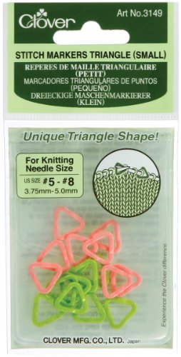 CLOVER Stitch Markers, Triangle, 16-Pieces Small, Pink/Green